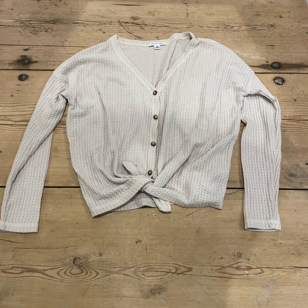 American Eagle Outfitters Beige Knit Henley top